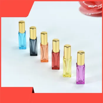 10/30/50 бр, 6 мл, квадратен стъклен преносим многократна употреба флакон за парфюм, в козметични контейнер, празен пулверизатор, пътен флакон