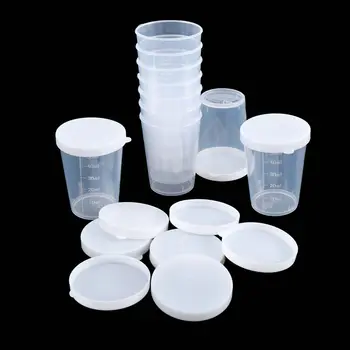 10 бр. пластмасови мерителни чашки за течности с обем 50 мл, запечатани преносима бутилка с капачка, многофункционален практичен контейнер