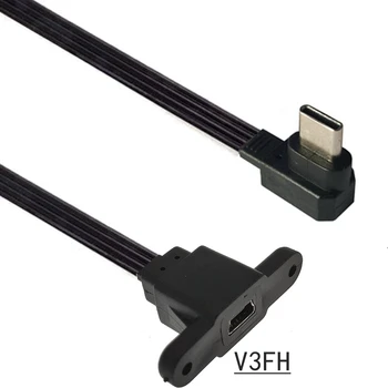 10 см 20 см под ъгъл 90 ° Тип C, включете USB 3.1 до 5pin Mini USB конектор за зареждане, кабел за синхронизация на данни, адаптер