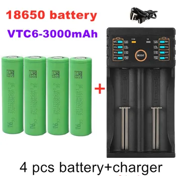 100% neue original 3,7V3000MAH Li ionen18650 batterie fürSONY US18650VTC6 3000mah18650batterie3,7 V +1 stücke Batterie ladegerät