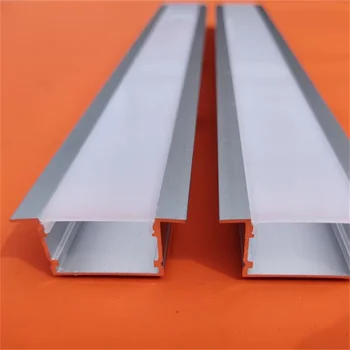 2 м/бр Сребристо-вградени led алуминиев профил за led ленти 27 мм led Алуминиев профил канал за led ленти