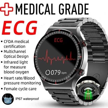 2023 Новите смарт Часовници ECG + ТОЧКИ За Мъже, Монитор Здраве, монитор на сърдечната честота, Часовници за Измерване на Кръвно Налягане, IP67, Водоустойчива Спортни Умни Часовници За Мъже, За Huawei