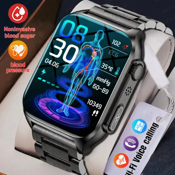 2023 Новите Смарт часовници с нивото на Глюкоза в кръвта, Мъжки Часовници с Bluetooth-Разговори, ЕКГ + ТОЧКИ За измерване на Кръвно налягане, Спортни Умен Часовник За Мъже И Жени
