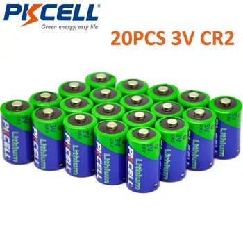 20PCS фотобатарея PKCELL 850MAH 3V CR2 CR 15270 CR 15266, литиеви неперезаряжаемые батерия за фотоапарат