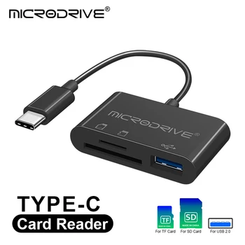 3 В 1 TYPE C Мини-устройство за четене на карти памет SD TF с Високо качество USB 2.0 Мултифункционален четец на карти Камера SD Четец на карти Безплатна доставка
