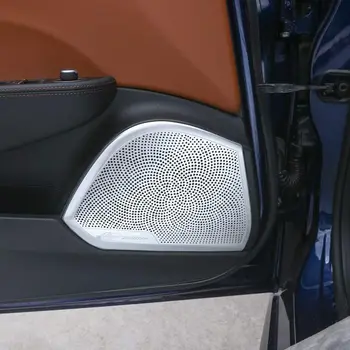 4 бр./компл. авто звуков сигнал, покриване на динамиката на Alfa Romeo Giulia 2017-2020, тампон върху рамката на динамиката за автомобилната врати от алуминиева сплав 2017-2020