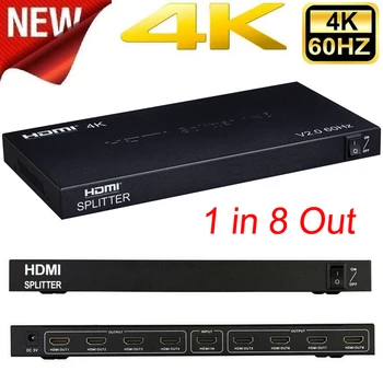 Desxz 1x2 1x4 дървен материал или 1x8 HDMI 2,0 Ивица на 4K HD 1080P Адаптер 2.0 video Converter комутатор за PS4 PC DVD КЪМ TV МОНИТОРАМ