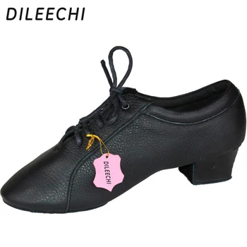 DILEECHI/ мъжки обувки за латино танци от естествена кожа, обувки за квадратен танц, мъжки обувки за танци балната зала от телешка кожа