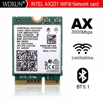 Intel Wi-Fi, 6 AX201 Bluetooth 5,0 двойна лента 2,4 G/5G Wi NGFF Бутон E CNVi Wifi карта AX201NGW 2,4 Ghz / 5 Ghz 802.11 ac / ax