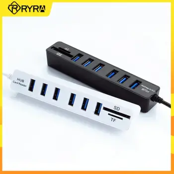 RYRA USB HUB 2,0 8 Пристанища Мультиразветвитель Адаптер Със Слот за четене на SD TF За Macbook Pro 13 15 Air PC Компютърни Аксесоари