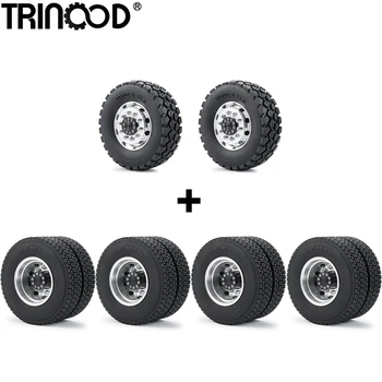 TRINOOD Tamiya Ступица на предното и на задното колело, каучукови гуми, джанти гуми, пълен комплект за 1/14-ти мащабното радиоуправляемого трактор, резервни части за модернизация на автомобили