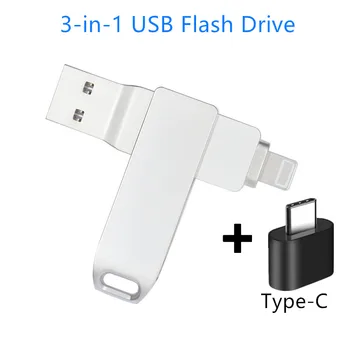 USB 3.0 Метален Флаш устройство За iPhone 64 gb Флаш Стик 3,0 Флаш памет от 128 gb, 256 gb, 512 gb Флаш памет за ipad ipod