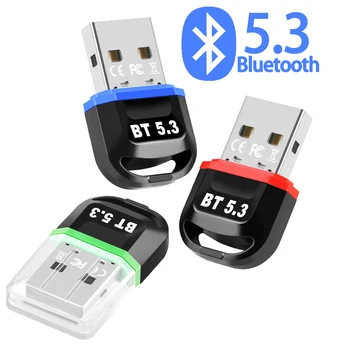 USB Bluetooth адаптер 5.3 Dongle Безжичен подвижна домашен компютър, настолен музикален аудиоприемник, предавател, Bluetooth адаптер