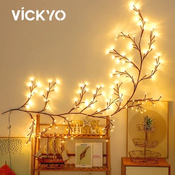 VICKYO Коледни Led Светлини, Клон Струнен Лампа в Градината на Открито Сватбен Декоративна Лампа За Украса на Детска Стая Аксесоари