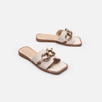 ZAR Луксозен брендовый дизайн трайни модни летни чехли за пътуване до работа дамски обувки на плоска подметка за връхни дрехи дизайнерски сандали
