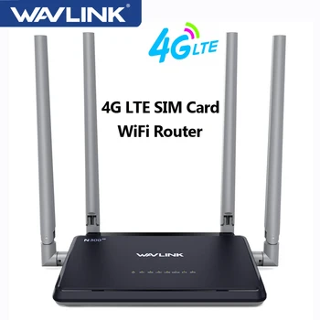 Безжичен Рутер WAVLINK N300 4G LTE Високоскоростен Мобилен Рутер 300 Mbps WiFi Рутер със слот за СИМ-карта 4x5dBi Антена с висок коефициент на усилване на ЕС