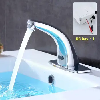 Безконтактен смесител за баня с автоматичен сензор водопад, аксесоари за оборудване на автоматичен кран, домакински баня с пълно вода D2H0
