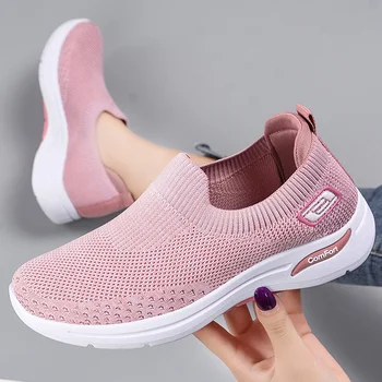 Дамски летни удобни спортни обувки, модни окото дишащи дамски обувки 2023, ежедневни обувки за ходене подметка, обувки за жени