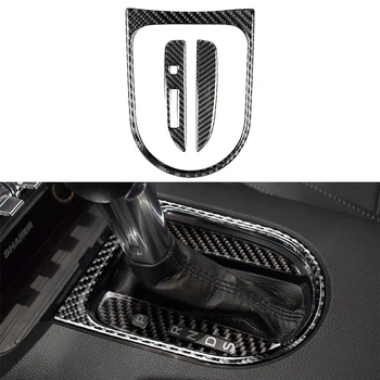 за Ford Mustang 2015-2020 панел за превключване на предавките, Декоративни панел поставка за чаши стикер аксесоари за интериора на колата е от мека въглеродни влакна