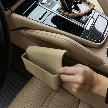 За Porsche Cayenne 18-23 ABS черно/бежово стекающийся подлакътник на централната конзола на автомобила, странична кутия за съхранение, кутия за мобилен телефон, аксесоари за автомобили