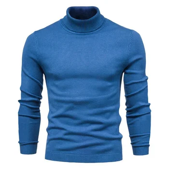 Зимна нова мъжка поло, модерен обикновен пуловер, пуловер, всекидневни универсален мъжки топъл пуловер S-2XL