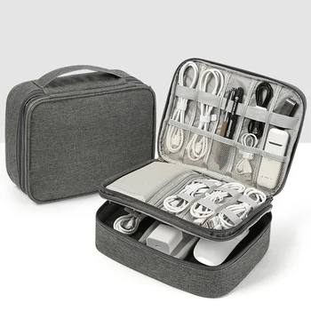 Кабелен органайзер за Аксесоари, притурка, куфарче, чанта за пътуване, цифрови кабели, калъф, зарядно, чанта, пакет за съхранение, светкавица, ръчен