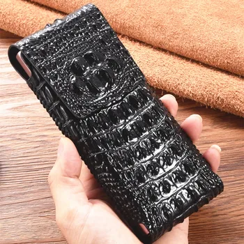 Калъф Ръчна изработка от Естествена Телешка кожа за SAMSUNG Galaxy Z Fold 3 2 Fold3 с Крокодиловым Кръст и Зърно Питон, Магнитен Флип Калъф