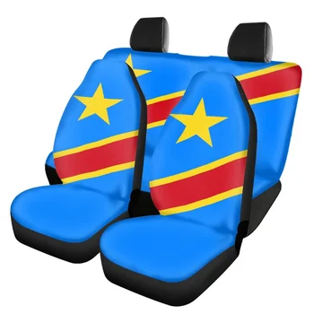 Комплект калъфи за автомобилни седалки с шарките на хартата на страната Конго, комплект резервни части за купето, авто кука от неръждаема стомана, аксесоари за превозни средства