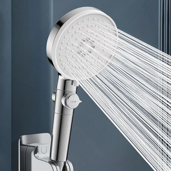 Кръг 5 режима на душ пречистване на вода, филтър ръчен накрайник за душ Премахване на калькарио високо налягане запази кран за аксесоари за баня