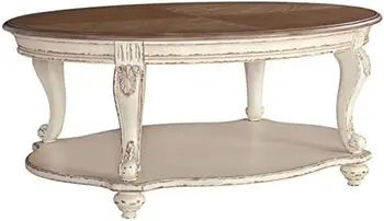 Кръгла маса във френски стил, в два цвята, с бели бичен
