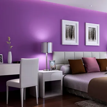 Лилави тапети лилаво модерен обикновен плътен цвят спалня хол трапезария и лъскава благородна фон тапети за стени