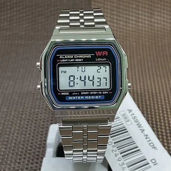 Луксозни часовници с метална каишка F91W, ретро led цифрови спортни военни часовници, електронни часовници, дамски за мъже, бизнес часовници