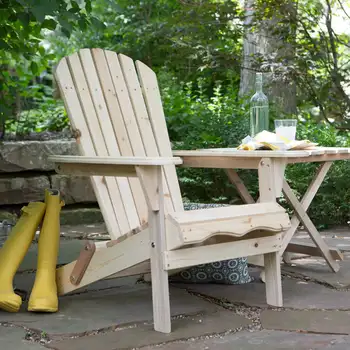 Модерен дом сгъваем дървен стол Adirondack - бежов