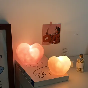 Модули сладък карикатура сърцето на нощна лампа творческа вечер на студентски светлина подарък за рожден ден, подарък за украса на масата светещ играчка