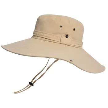 Мъжка лятна солнцезащитная шапка с плоски широки полета за спортове на открито, планинско риболов, рибар, колоездене, солнцезащитная шапка
