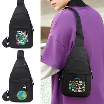 Мъжки отличителни чанти, ежедневни скута чанта, малка къса пътна чанта за носене, пътни чанти с принтом, мъжки водоустойчива чанта през рамо