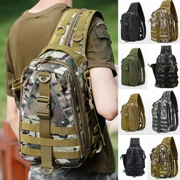 Мъжки туризъм военно-тактическа чанта на рамото, къмпинг, спортни трекинг, катерене, чанта през рамо, риболов, градинска нагрудная чанта за мъже