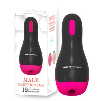 Мъжки чаша за мастурбация, 10-честотна вибрационна нагревательная машина за мастурбация, истинска вагина, силиконови секс-играчка с умен глас за мъже