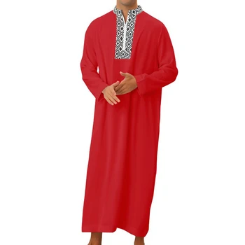 Нов мюсюлмански Близкия Изток, Дубай Арабски, мъжки широки дрехи с дълги ръкави, ислямското традиционното национално рокля с тотем, дълга пола