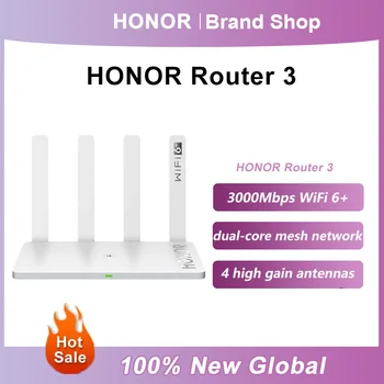 Нов оригинален рутер Honor 3 Wifi 6 + 3000 Mbps на 2,4 Ghz и 5 Ghz Двуядрен 128 MB Безжичен wifi удължител Умен Домашен Рутер Лесна Настройка