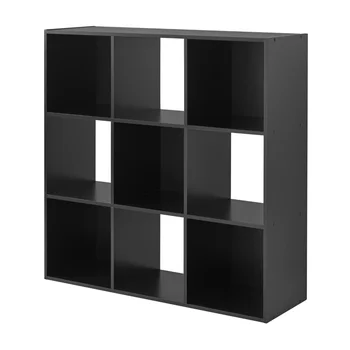 Основен организатор за съхранение на 9 кубчета, черен мебелен шкаф за съхранение на гардероб за съхранение