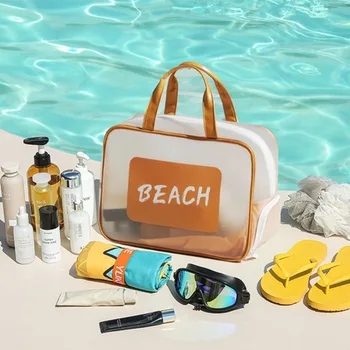 Плажната суха, влажна на окото е прозрачна чанта за плуване, преносима чанта с голям капацитет за грим, чанта за съхранение на обувки, водоустойчива чанта за басейн
