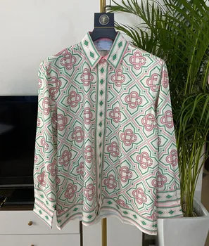 Пролет 2023 г., нов обзаведен луксозен мъжки ежедневни риза с високо качество с флорални принтом B765