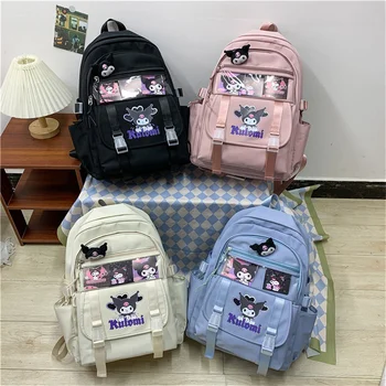 Раница Sanrio, чанта Kuromi Cinnamoroll, по-голямата голям студентски училищна чанта, чанта за почивка, ежедневни раници за момичета
