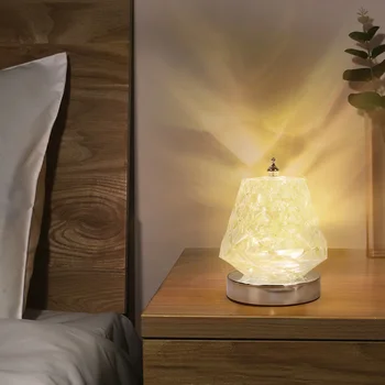 Романтична Въртящи се Около Затемняющий Лампа LED Water Ripple Динамично Проекционная Лампа Starlight Night Light за интериор на Спалнята