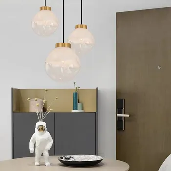 Скандинавски Стъклена Окачена Лампа Минималистичен LED Прозрачен Балон Окачен Лампа За Дневни Спални Прикроватное Осветление Лампа Блясък