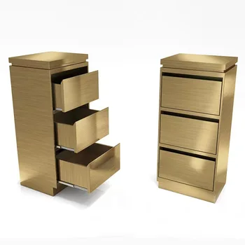 Търговия на едро с мебели за фризьорски салони златна Метална количка за фризьорски салон с чекмеджета за съхранение в домашния офис