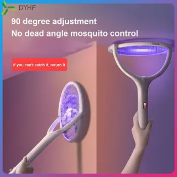 Убиец комари Usb Акумулаторна електрическа ракета от комари с регулируем ъгъл на наклона, интелигентна електрическа лампа против комари