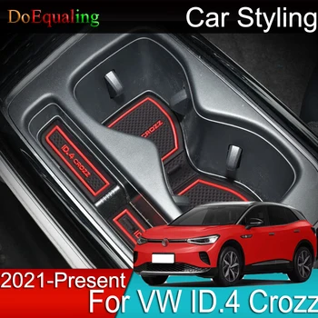 Украса на интериора на Колата е Модифицирана Чаша За Съхранение на Централното Управление на Нажежен Противоскользящий Подложка за Volkswagen VW ID.4 ID 4 Crozz 2021 2022